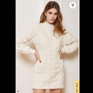 Lulu’s NWT Cable Knit Cutout Sweater Dress